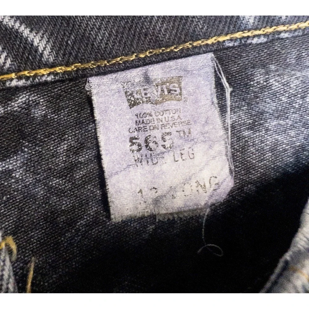 Vtg 1997 Levis 565 Wide Leg Womens 12 Rough Hem Made In USA Stone‎ Wash